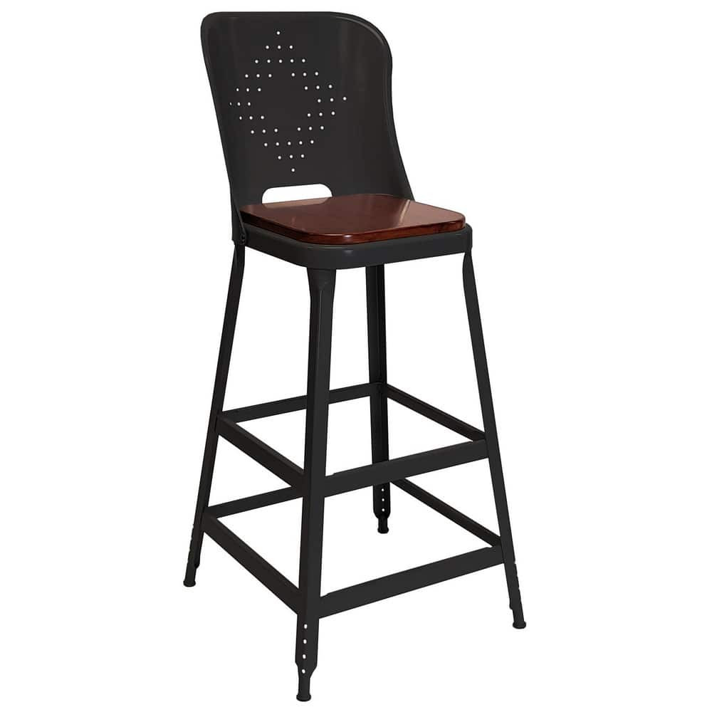 Lyon YF231912 Stationary Stools; Seat Depth: 13in ; Seat Width: 13in ; Product Type: Stool with Back ; Base Type: Fixed ; Minimum Seat Height: 30in ; Maximum Seat Height: 30in