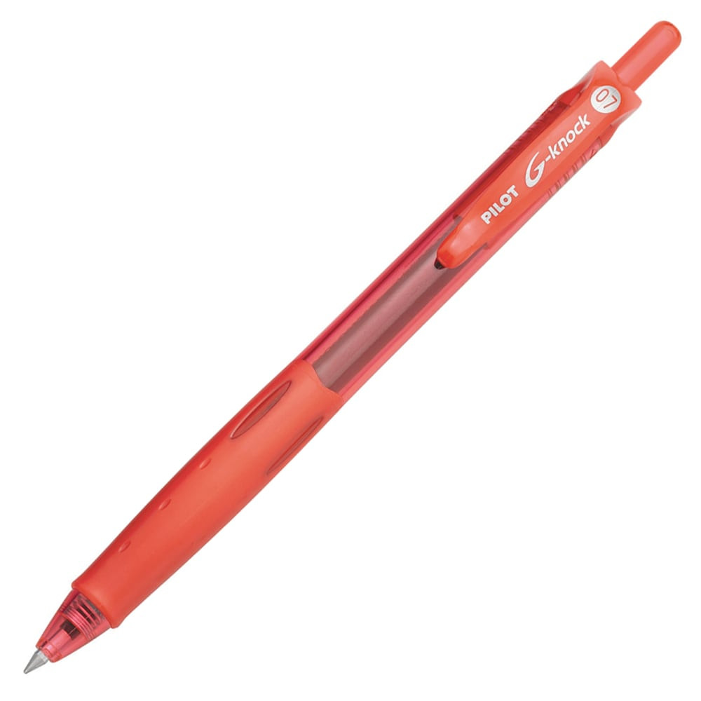 PILOT CORPORATION OF AMERICA Pilot 31508  G-Knock BeGreen Gel Rollerball Pen, Fine Point, 0.7 mm, Red Barrel, Red Ink, Pack Of 12