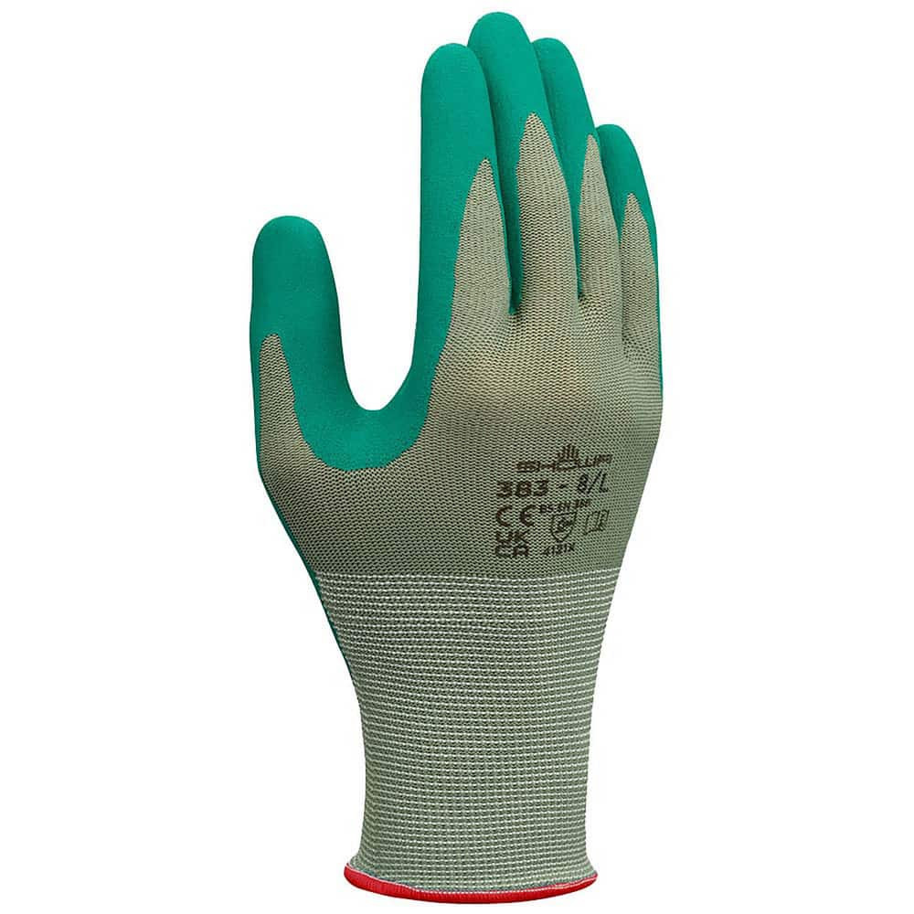 SHOWA 383XL-09 Work Gloves: X-Large, Nitrile-Coated Polyester, General Purpose, Biodegradable