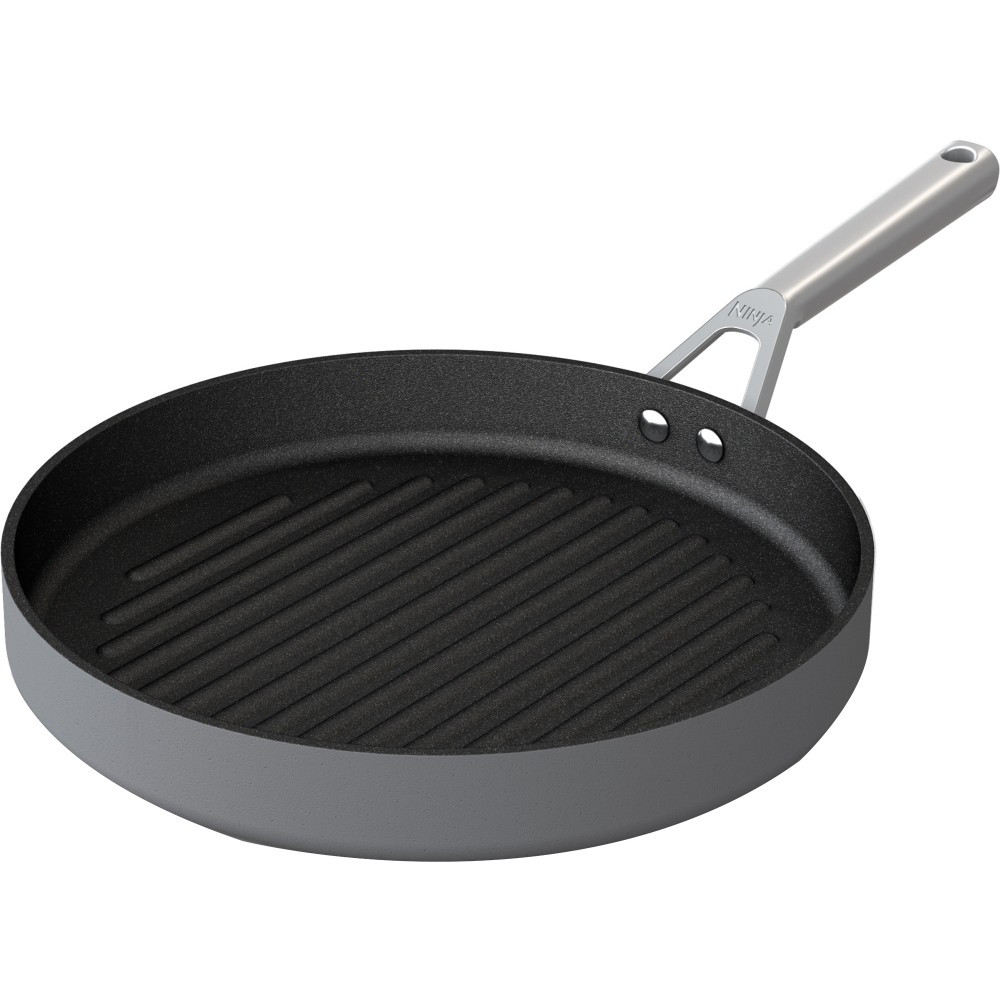 SHARK/NINJA C30530 Ninja Foodi NeverStick Premium 12in Round Grill Pan, Slate Gray