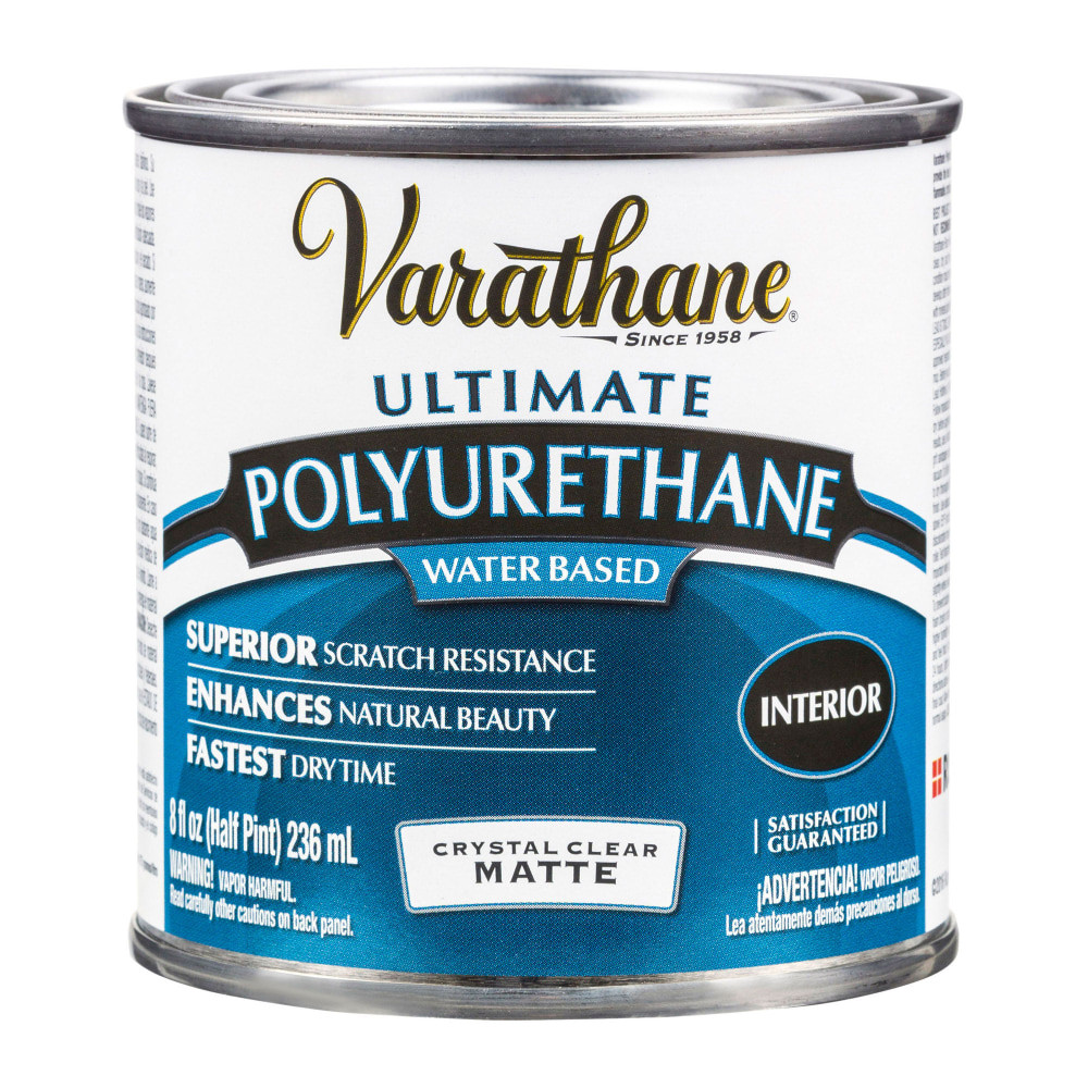 RUST-OLEUM CORPORATION 262075 Varathane Ultimate Water-Based Polyurethane, 8 Oz, Crystal Clear Matte, Pack Of 4 Cans