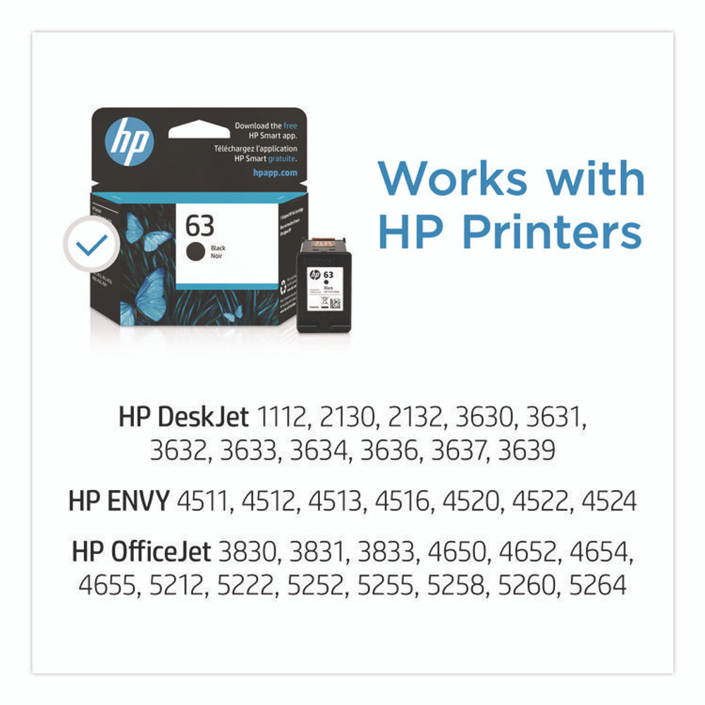 HP INC F6U62AN HP 63, (F6U62AN) Black Original Ink Cartridge