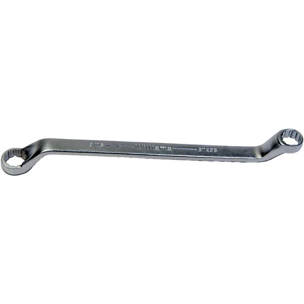 Williams JHW8725B Box Wrenches; Wrench Type: Offset Box End Wrench ; Size (Decimal Inch): 1/2 x 9/16 ; Double/Single End: Double ; Wrench Shape: Straight ; Material: Steel ; Finish: Satin; Chrome