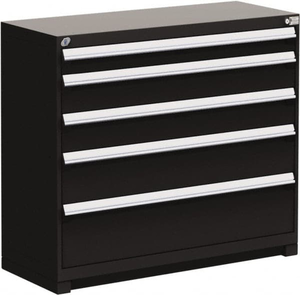 Rousseau Metal R5AKG-3805-091 5 Drawer Black Steel Modular Storage Cabinet