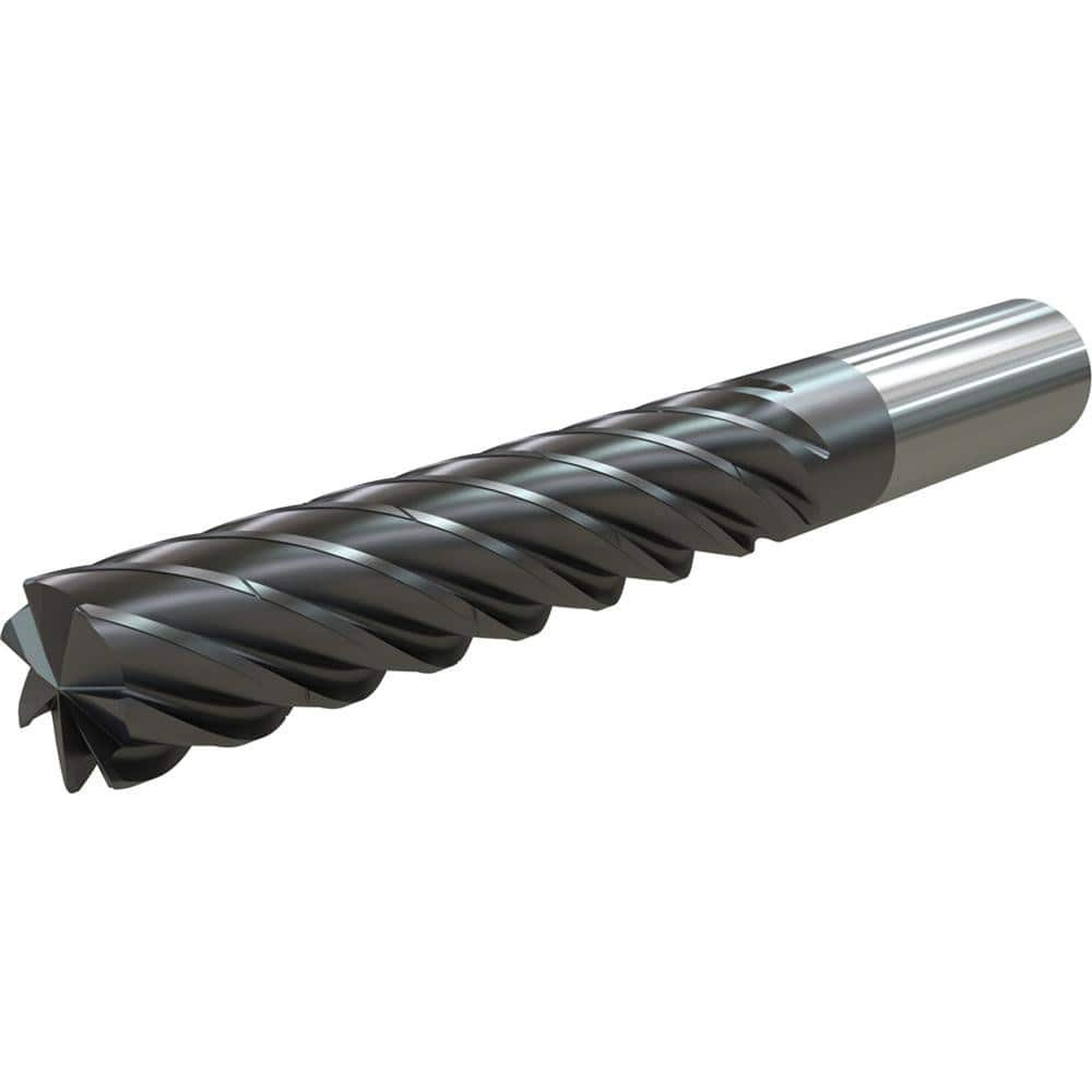 Widia 6853806 Corner Radius End Mill: 1" Dia, 4-1/2" LOC, 0.12" Radius, 7 Flutes, Solid Carbide