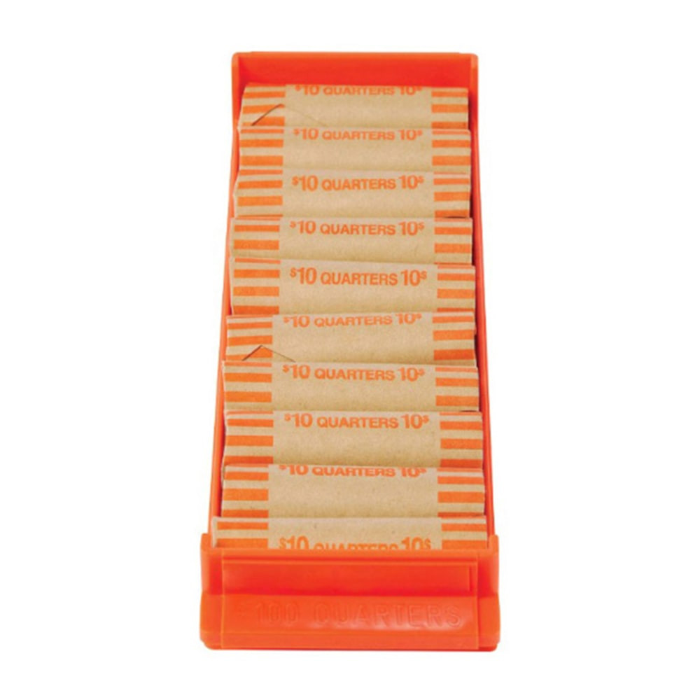 CONTROL, INC. 560563-ST Control Group Coin Trays, Quarters, Orange, Pack Of 4 Trays