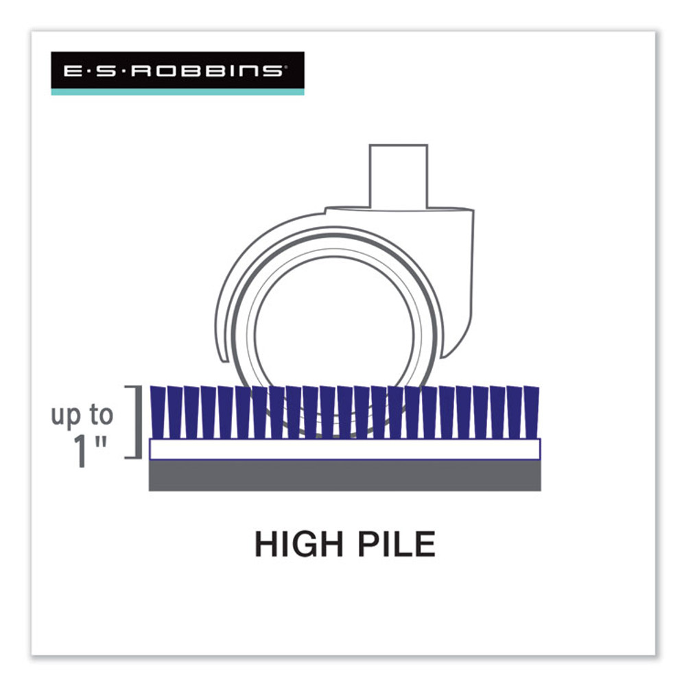 E.S. ROBBINS ES 124054 EverLife Intensive Use Chair Mat for High to Extra-High/Plush Pile Carpeted Floors, Rectangular with Lip, 36" x 48", Clear