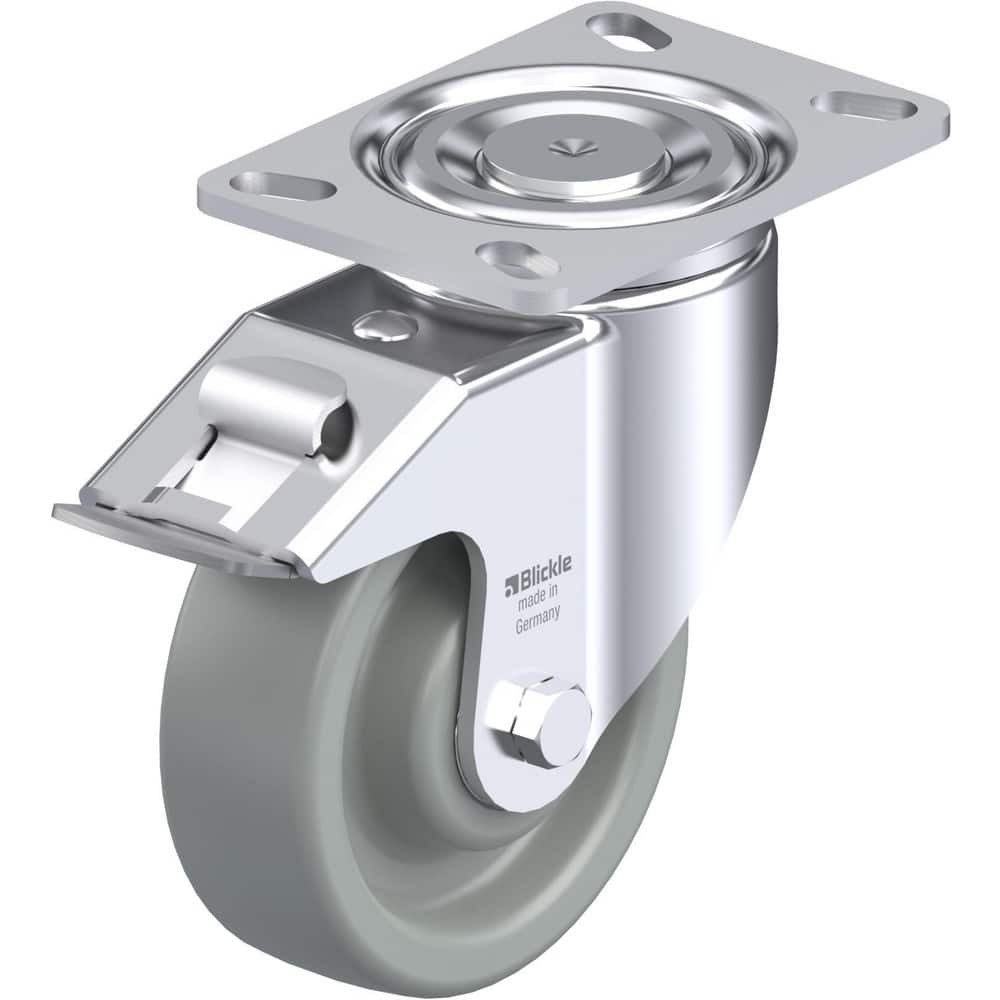 Blickle 931987 Top Plate Casters; Mount Type: Plate ; Number of Wheels: 1.000 ; Wheel Diameter (Inch): 4 ; Wheel Material: Synthetic ; Wheel Width (Inch): 1-1/2 ; Wheel Color: Dark Gray