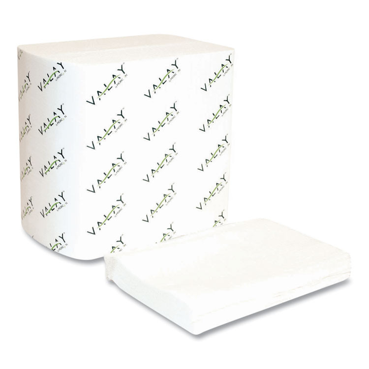 MORCON Tissue 4500VN Valay Interfolded Napkins, 2-Ply, 6.5 x 8.25, White, 500/Pack, 12 Packs/Carton