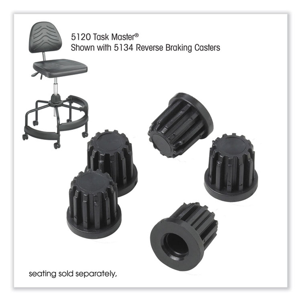 SAFCO PRODUCTS 5130 Task Master Tubular Base Inserts, Black, 5/Set