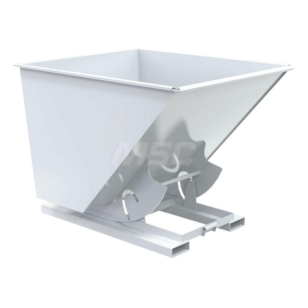 Vestil D-200-MD-NB-WHT Stationary Tilt Hopper: 4,000 lb Capacity, 57" Wide, 69" Long, 52" High