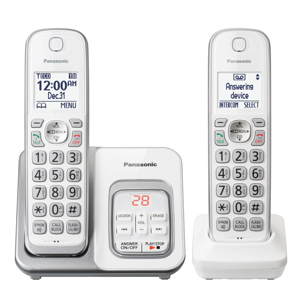 PANASONIC CORP OF NA KX-TGD432W Panasonic Cordless Phone System With Answering Machine, White, KX-TGD432W