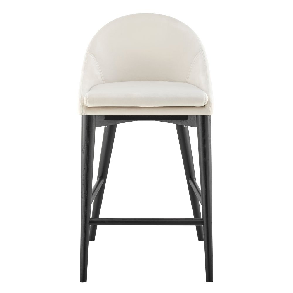 EURO STYLE, INC. 38677-BG Eurostyle Baruch Velvet Counter Stool, Beige/Matte Black