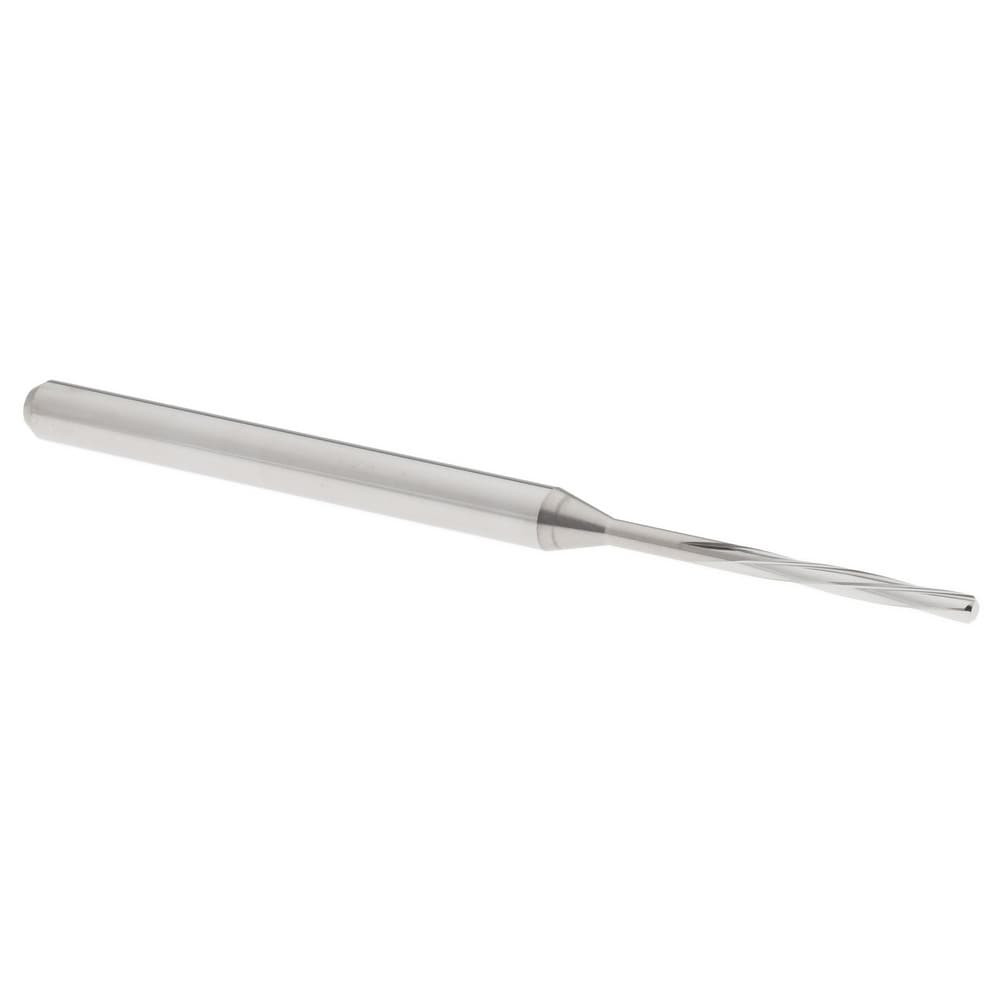 Hertel MR34-0504.406 Chucking Reamer: 1.28 mm Dia, 50 mm OAL, 10 mm Flute Length, Spiral Flute, Straight Shank, Solid Carbide