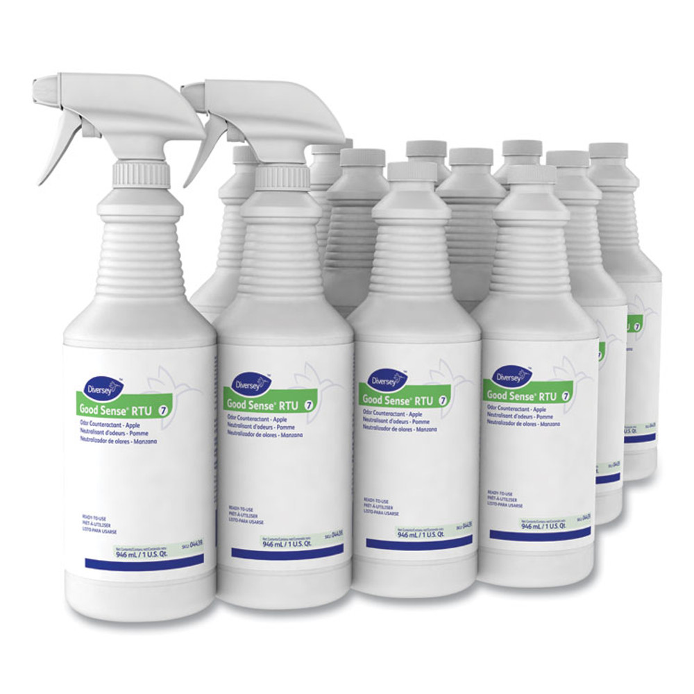 DIVERSEY 04439 Good Sense RTU Liquid Odor Counteractant, Apple Scent, 32 oz Spray Bottle