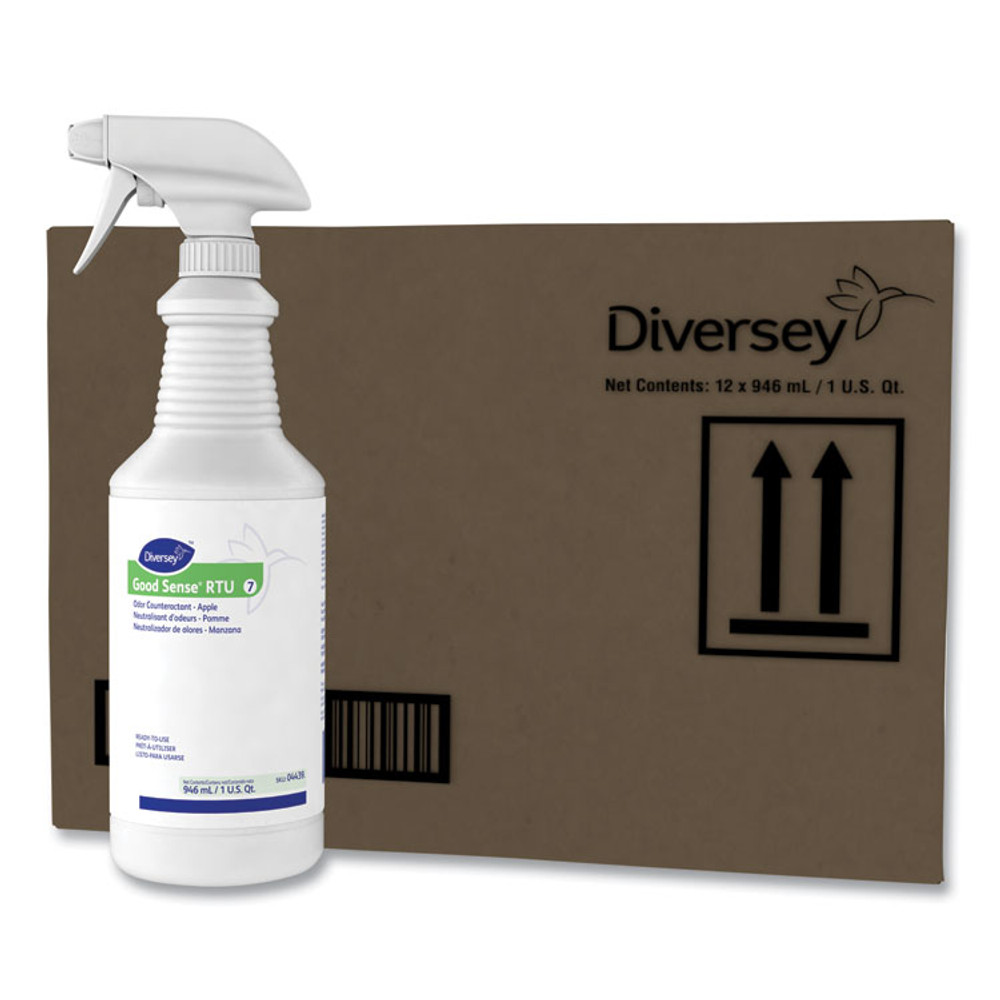 DIVERSEY 04439 Good Sense RTU Liquid Odor Counteractant, Apple Scent, 32 oz Spray Bottle