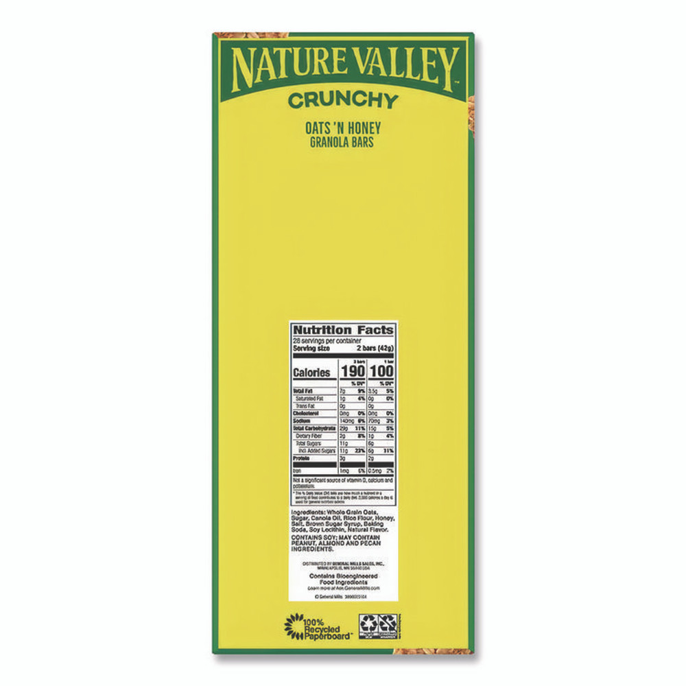 GENERAL MILLS Nature Valley® GEM2382 Granola Bars, Crunchy Oats and Honey, 1.5 oz Pouch, 28/Box