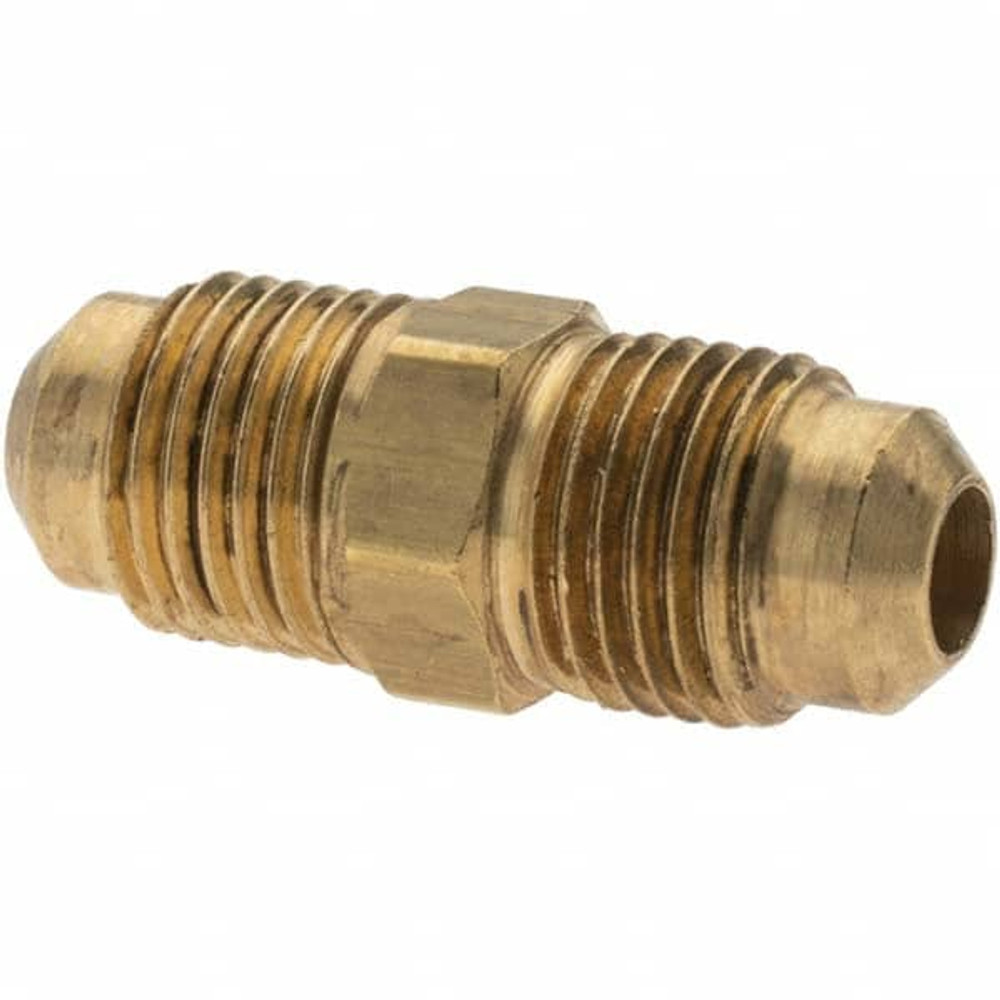 Parker -11012-3 Brass Flared Tube Union: 5/16" Tube OD, 1/2-20 Thread, 45 ° Flared Angle