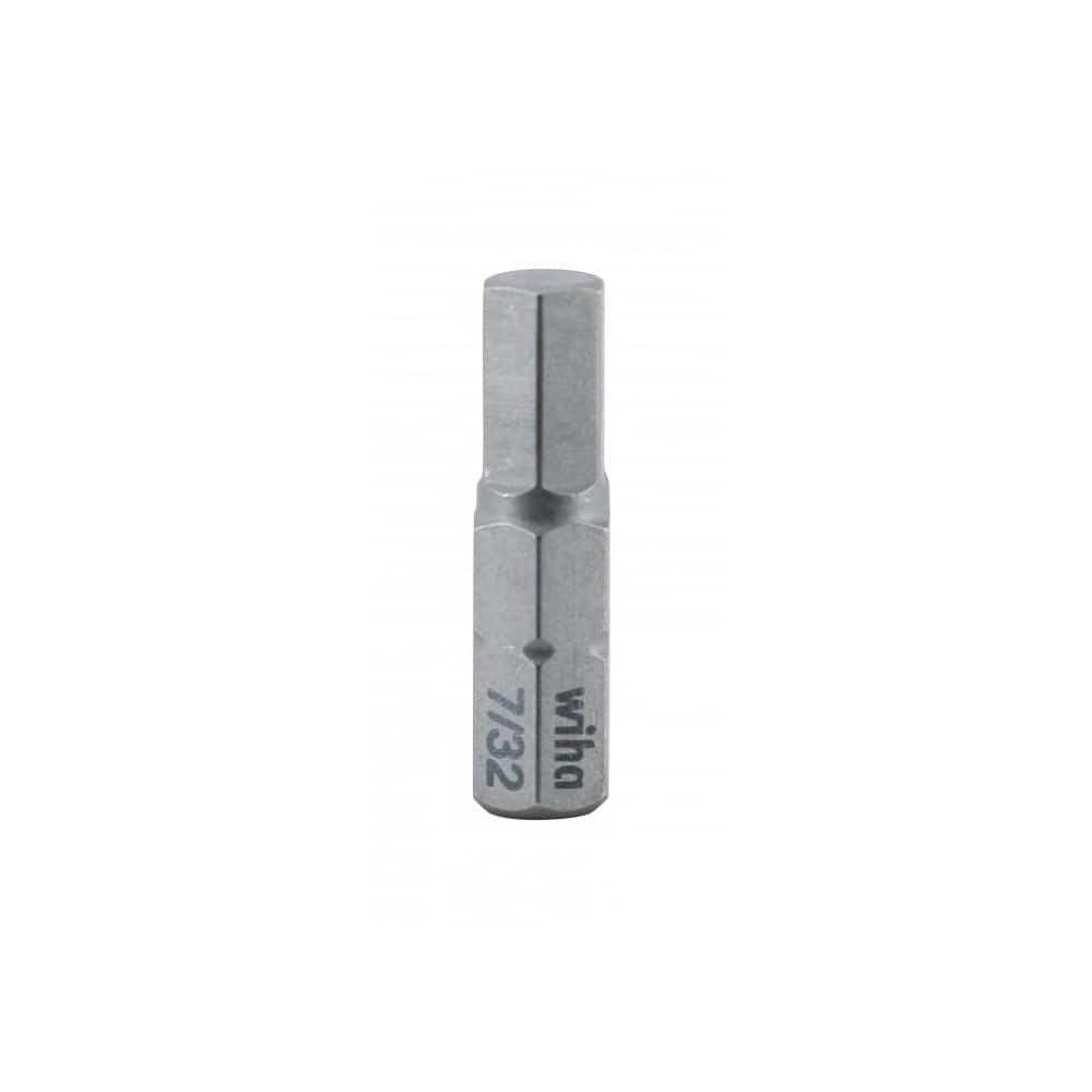 Wiha 71348 Hex Screwdriver Insert Bit: 1/4" Drive, 1" OAL