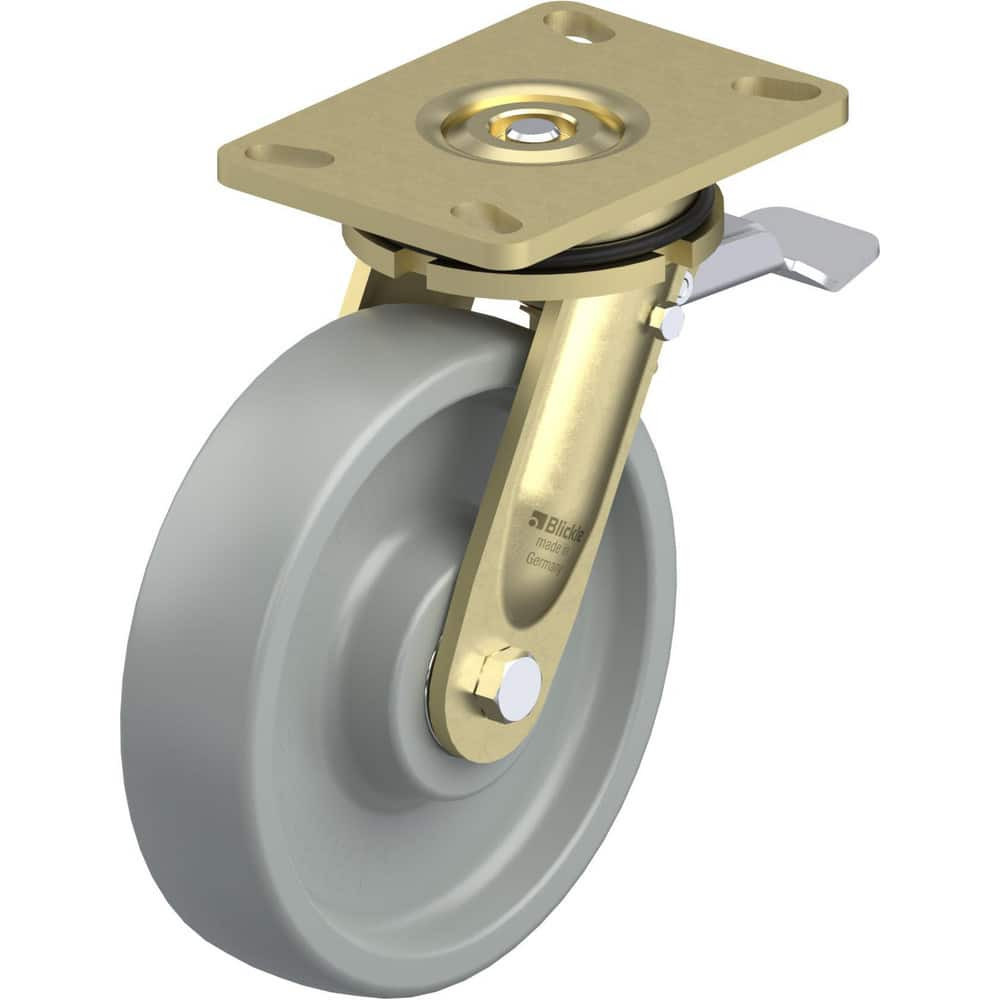 Blickle 910529 Top Plate Casters; Mount Type: Plate ; Number of Wheels: 1.000 ; Wheel Diameter (Inch): 8 ; Wheel Material: Synthetic ; Wheel Width (Inch): 2 ; Wheel Color: Gray