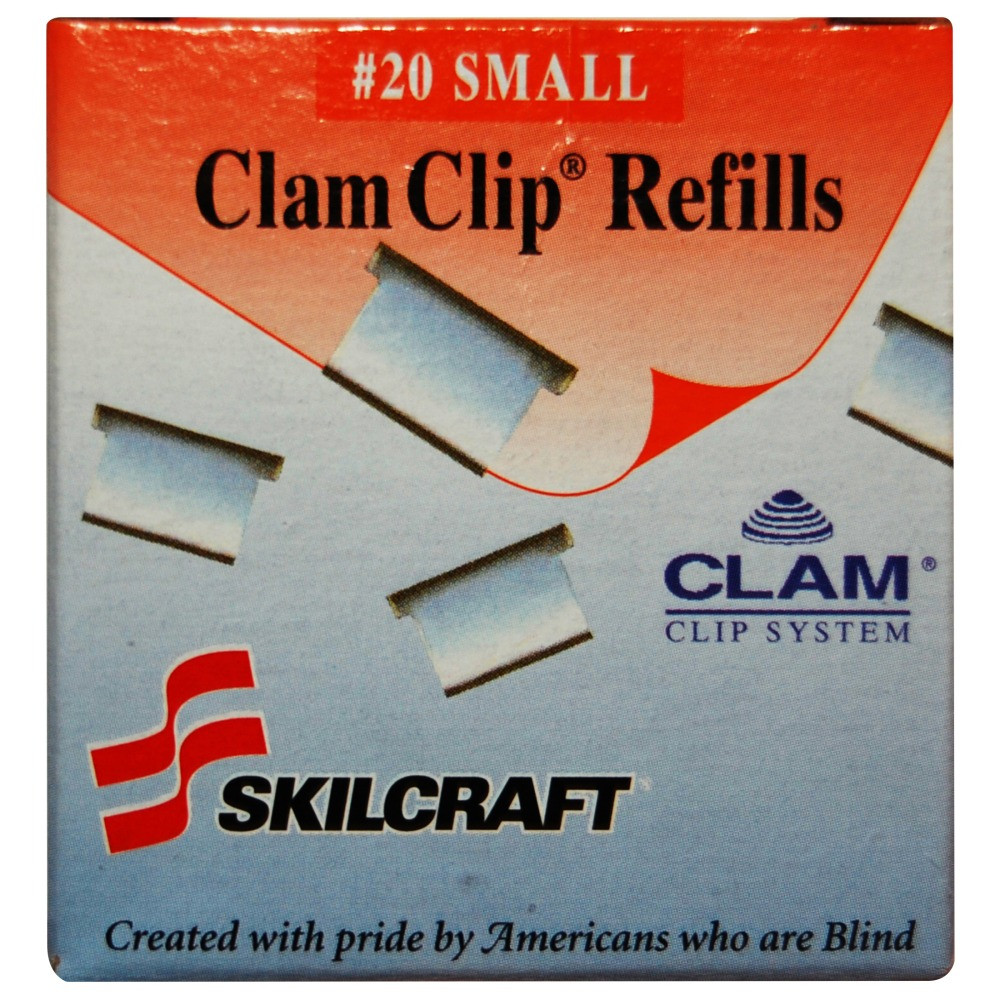 NATIONAL INDUSTRIES FOR THE BLIND 3926512 SKILCRAFT Clam Paper Clip Refills, Box Of 50, Silver (AbilityOne 7510-01 392-6512)