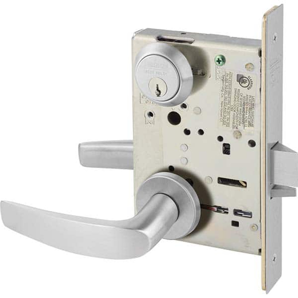 Sargent 8237 LNB 26D Lever Locksets; Type: Classroom; Door Thickness: 1-3/4; Key Type: Conventional; Back Set: 2-3/4; For Use With: Commercial Doors; Finish/Coating: Satin Chrome; Material: Steel; Material: Steel; Door Thickness: 1-3/4; Lockset Grade