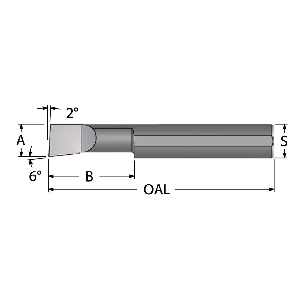 Scientific Cutting Tools B2301100 Boring Bar: 0.23" Min Bore, 1.1" Max Depth, Right Hand Cut, Submicron Solid Carbide