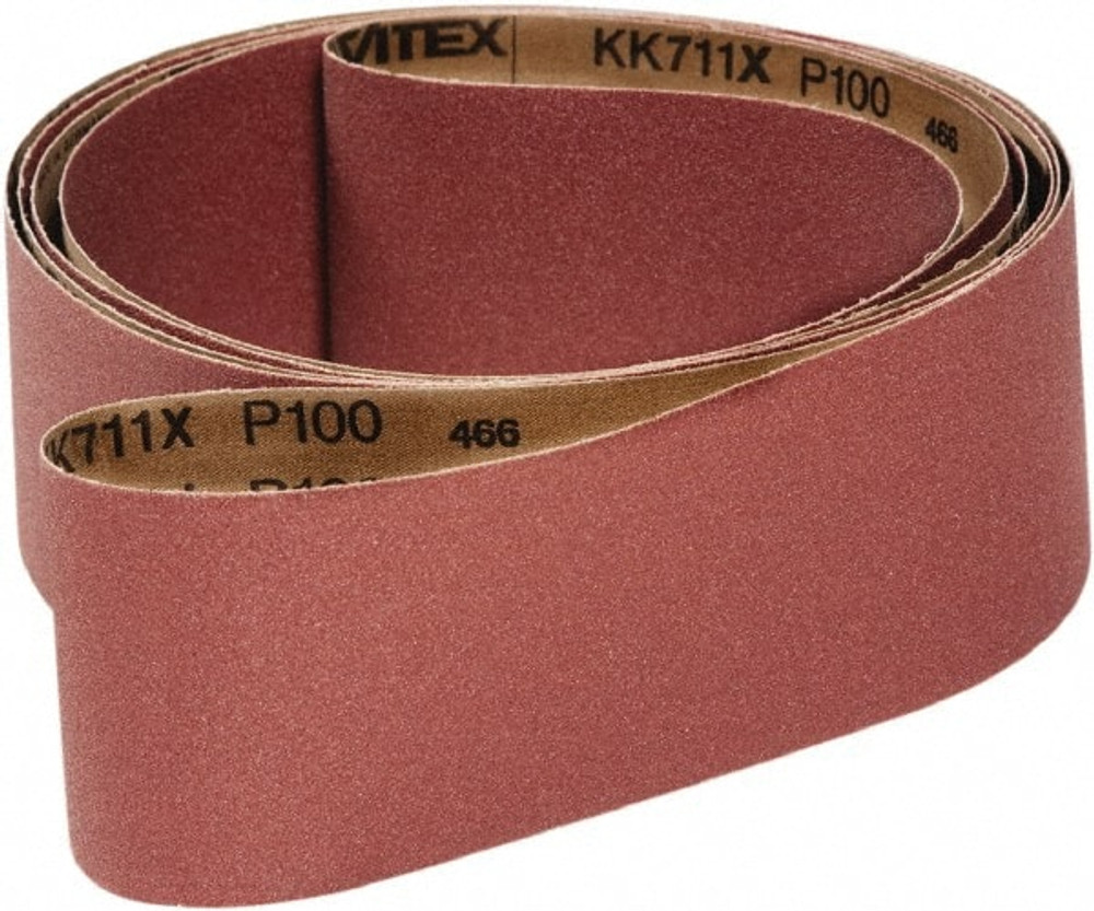 VSM 317825 Abrasive Belt: 4" Wide, 24" Long, 120 Grit, Aluminum Oxide