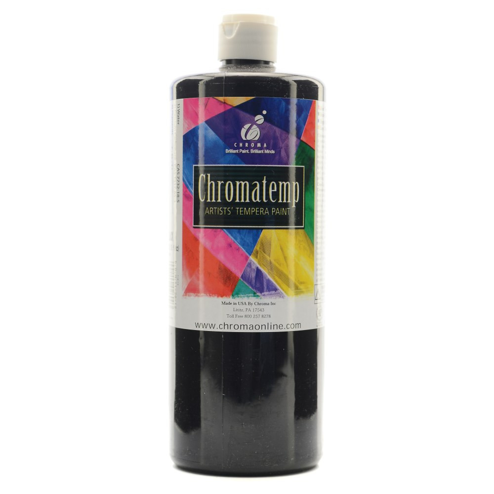 CHROMA ACRYLICS, INC. 2600 Chroma ChromaTemp Artists Tempera Paint, 32 Oz, Black