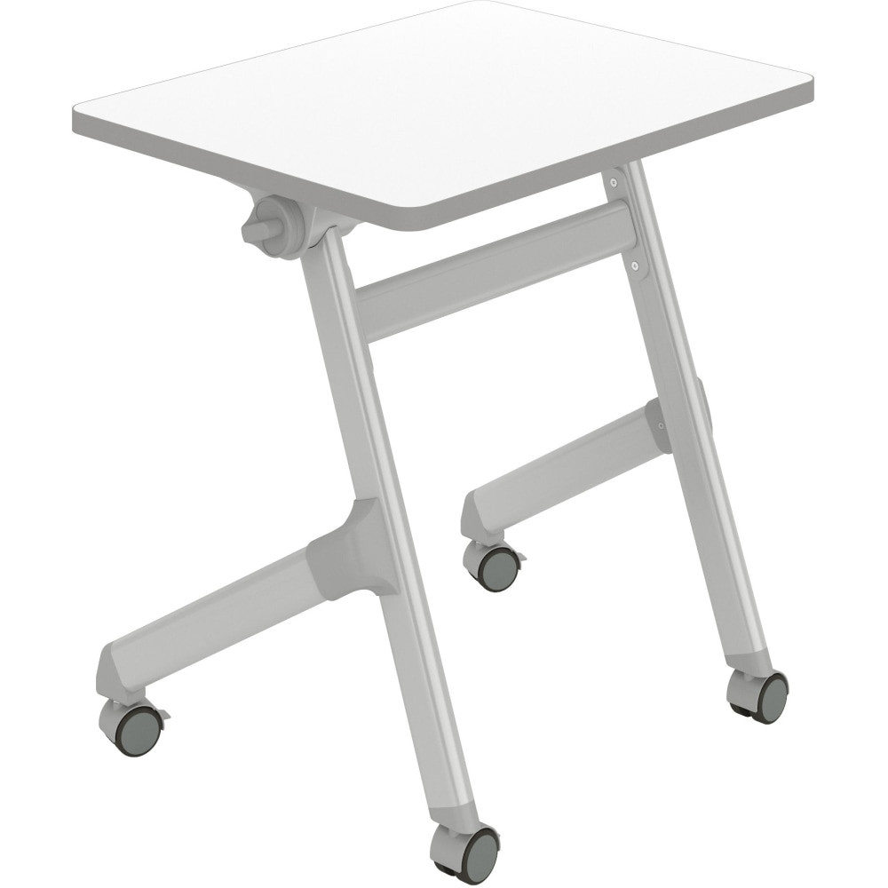 Furnish your classroom with Safco Learn 28inW Nesting Rectangle Desks, which provide ample room for individual and collaborative projects. These are versatile student desks for classrooms that frequently get rearranged. Wheels make it easy to roll desks into place, and the folding design stores compactly when you need more room to spread out.  Crafted with a powder-coat steel frame.  High-pressure laminate top.  Handles are located on either side of the desk.  1-handed mechanism flips the top up and down.  Rectangular active learning desks nestle together with 5in between surfaces. Additional desks sold separately.  4 locking caster wheels.  Small desk (48in wide or smaller) - recommended for a small or shared space.  Assembly required.  Student school desk is finished in dry erase.