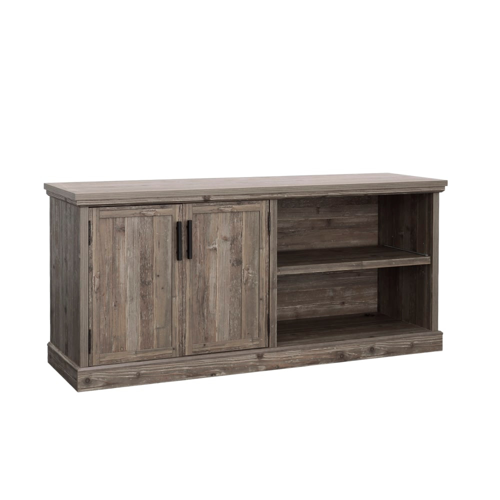 SAUDER WOODWORKING CO. 433681 Sauder Aspen Post 65inW Credenza Computer Desk, Pebble Pine
