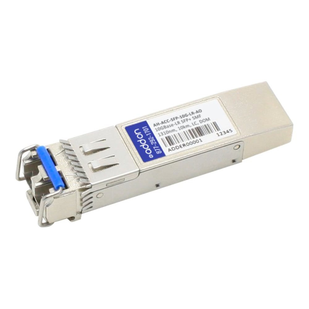 ADD-ON COMPUTER PERIPHERALS, INC. AddOn AH-ACC-SFP-10G-LR-AO  - SFP+ transceiver module (equivalent to: Aerohive AH-ACC-SFP-10G-LR) - 10 GigE - 10GBase-LR - LC single-mode - up to 6.2 miles - 1310 nm - TAA Compliant - for Aerohive Networks SR2124P