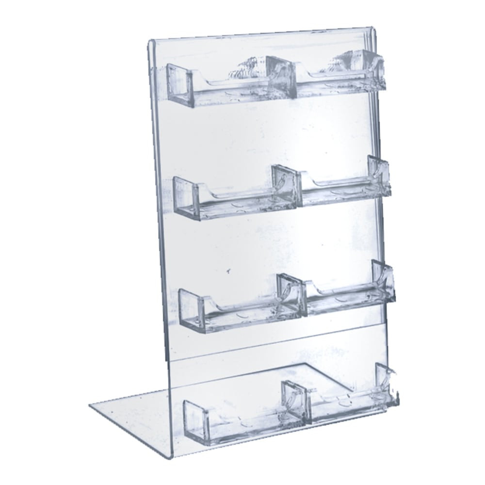 AZAR DISPLAYS 252048  L-Shaped 8-Pocket Business/Gift Card Holders, 11inH x 8-1/2inW x 3inD, Clear, Pack Of 2 Holders