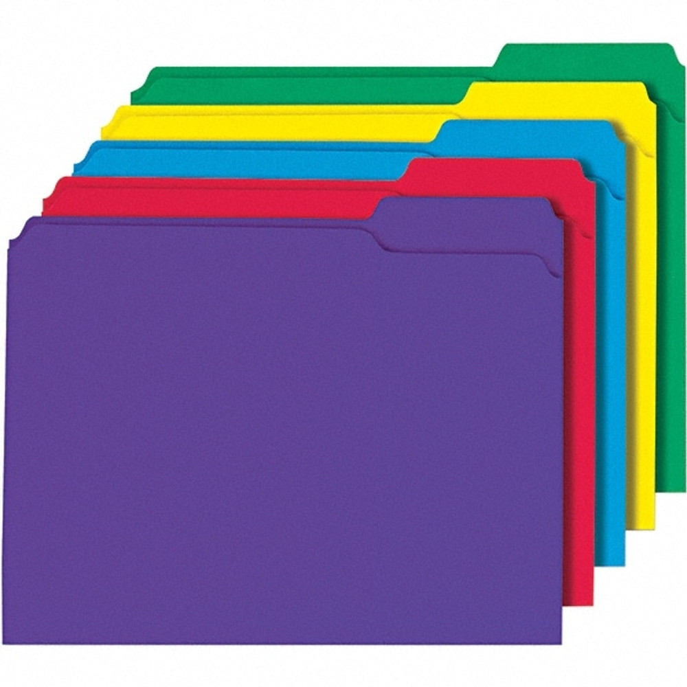 Universal One UNV16166 File Folders with Top Tab: Letter, Assorted, 100/Pack