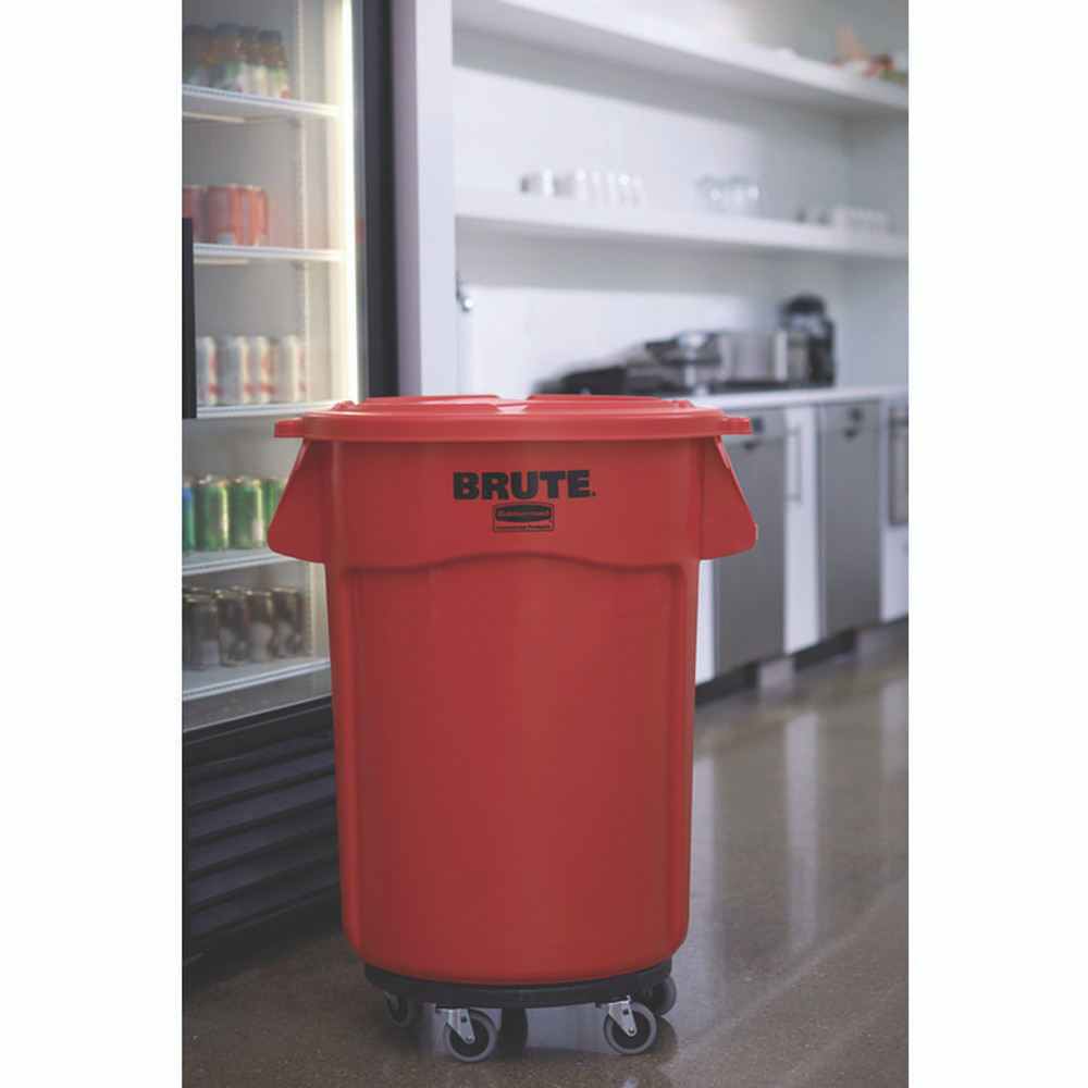 RUBBERMAID COMMERCIAL PROD. 2643-60REDCT Vented Round Brute Container, 44 gal, Plastic, Red, 4/Carton