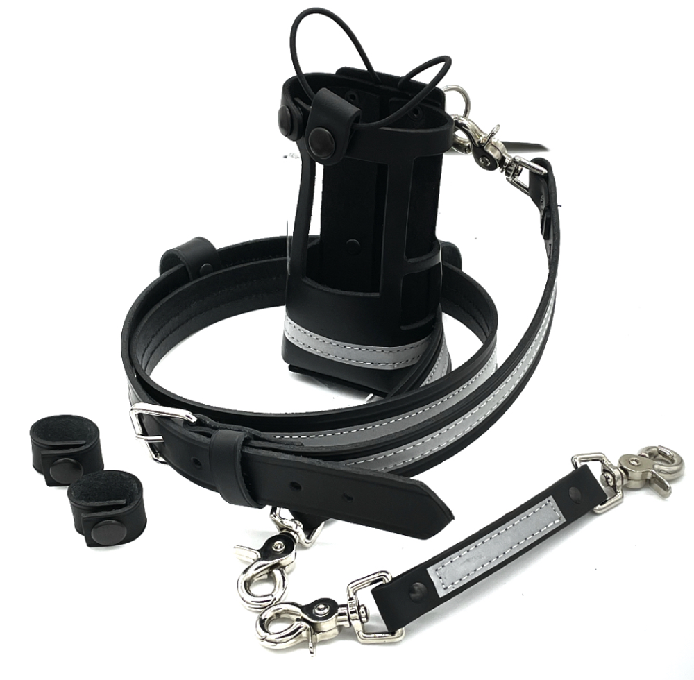 Perfect Fit 9105-FM-B-R-BD Reflective Firefighter Radio Holder w/ Beltslide, D-Rings & Black Snaps Bundle