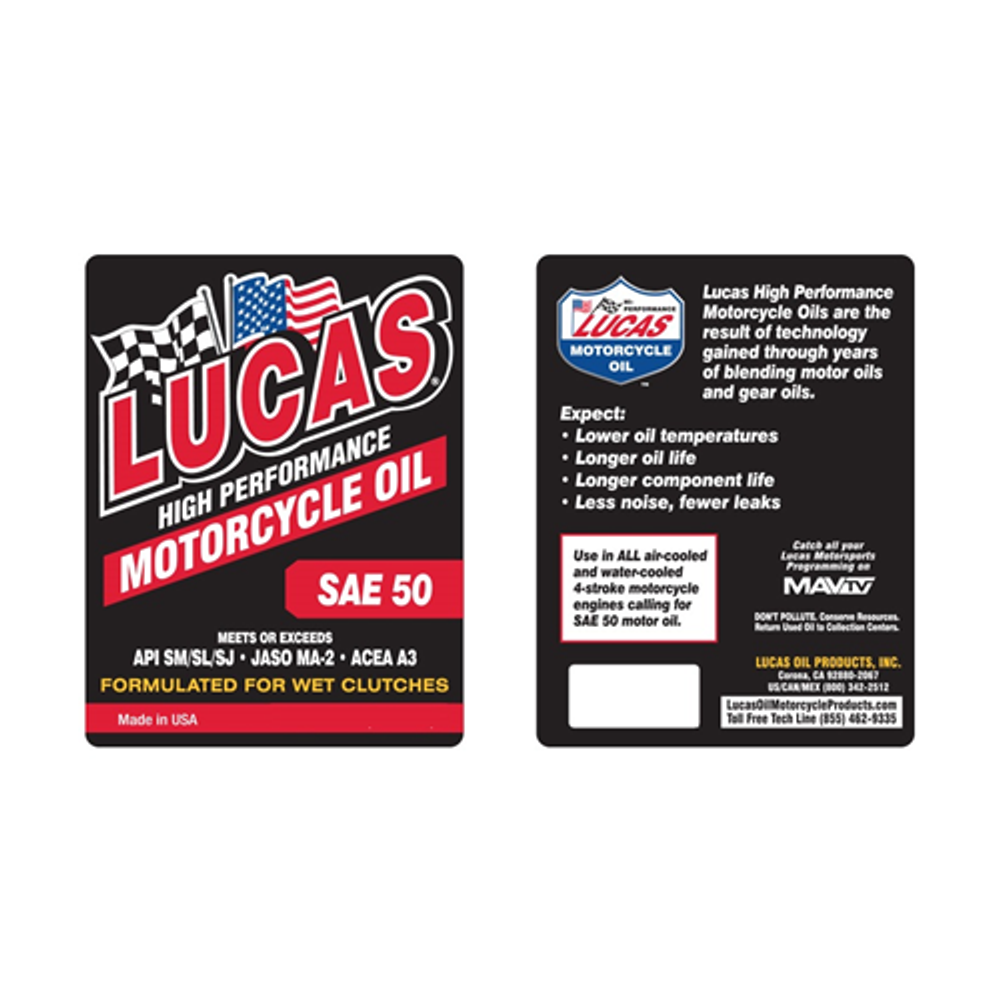 Lucas Oil 10747 SAE High Performance Motorcycle Oil