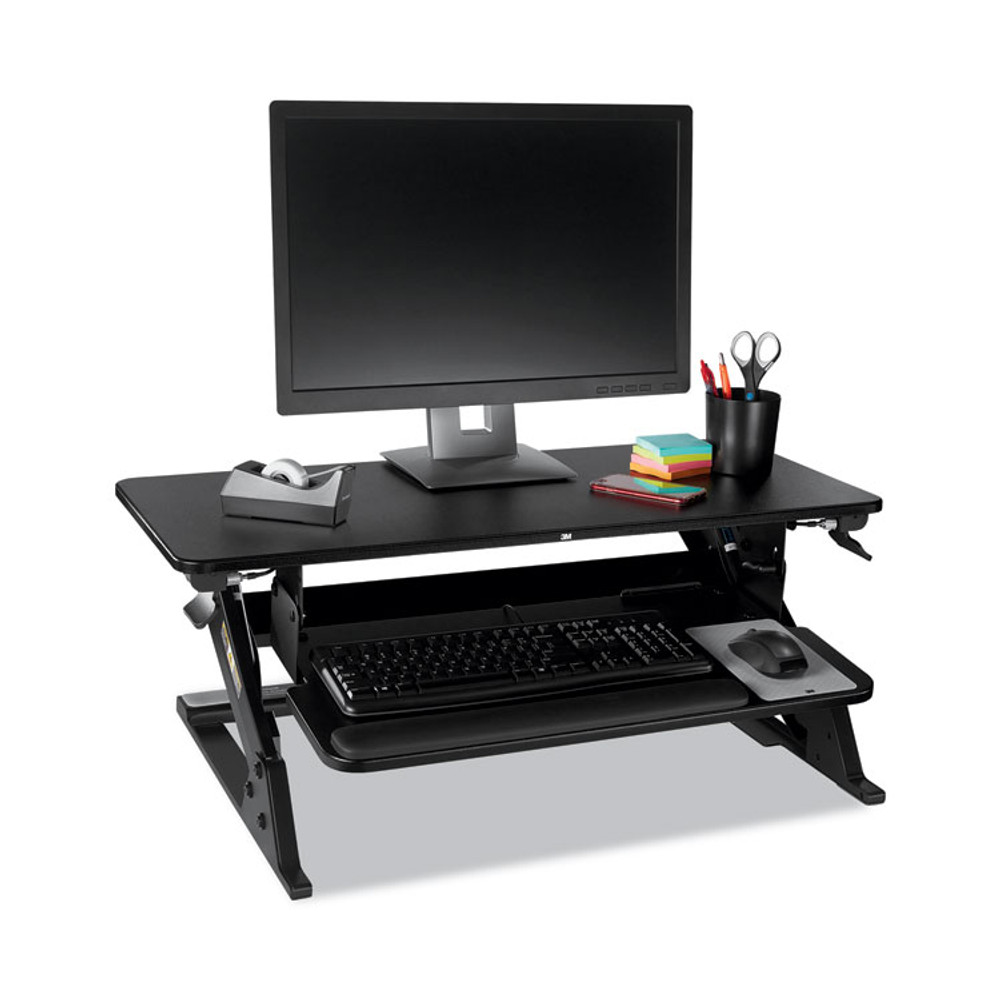 3M/COMMERCIAL TAPE DIV. SD60B Precision Standing Desk, 35.4" x 22.2" x 6.2" to 20", Black