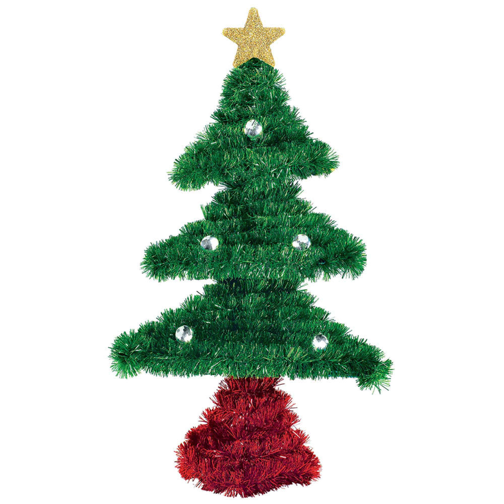 AMSCAN CO INC Amscan 241340  241340 Christmas Small 3D Tinsel Trees, 7-3/4inH x 5-1/2inW x 2inD, Gold, Set Of 8 Trees