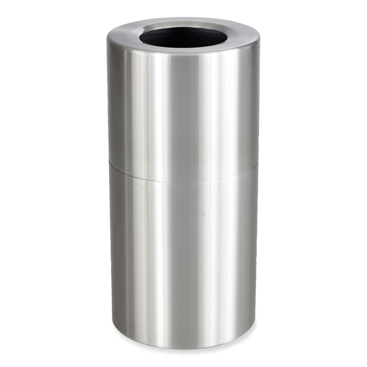 SAFCO PRODUCTS 9942SS Single Recycling Receptacle, 20 gal, Steel, Brushed Aluminum