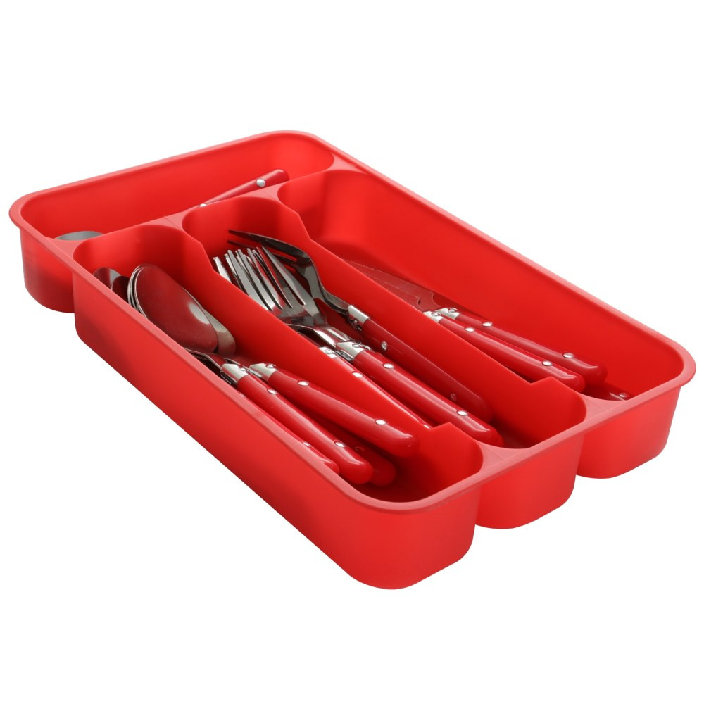 GIBSON OVERSEAS INC. Gibson 99586843M  Casual Living 24-Piece Stainless-Steel Flatware Set, Red
