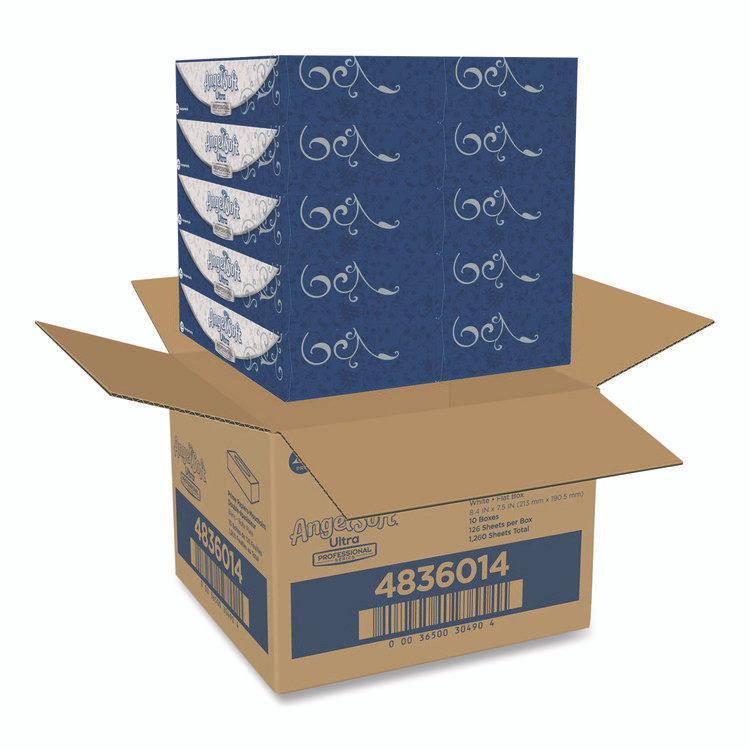 GEORGIA PACIFIC Angel Soft® 4836014 ps Ultra Facial Tissue, 2-Ply, White, 125 Sheets/Box, 10 Boxes/Carton