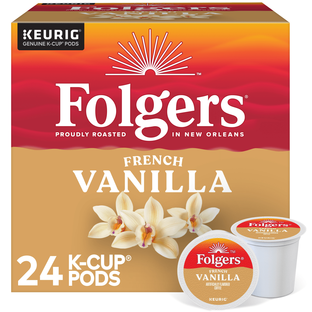 THE J.M. SMUCKER COMPANY 6661 Folgers Gourmet Selections Single-Serve Coffee K-Cup, French Vanilla, Carton Of 24