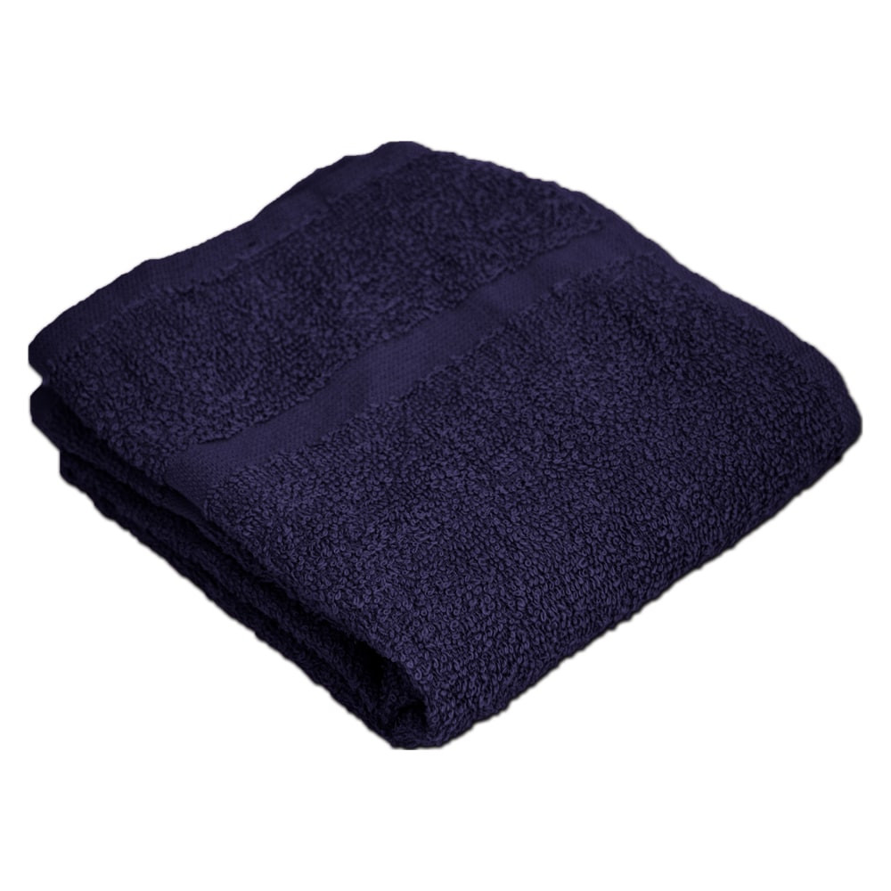 R&R TEXTILE MILLS INC 71624-12 Valu Hand Towels, 16in x 27in, Navy, Pack Of 12 Towels