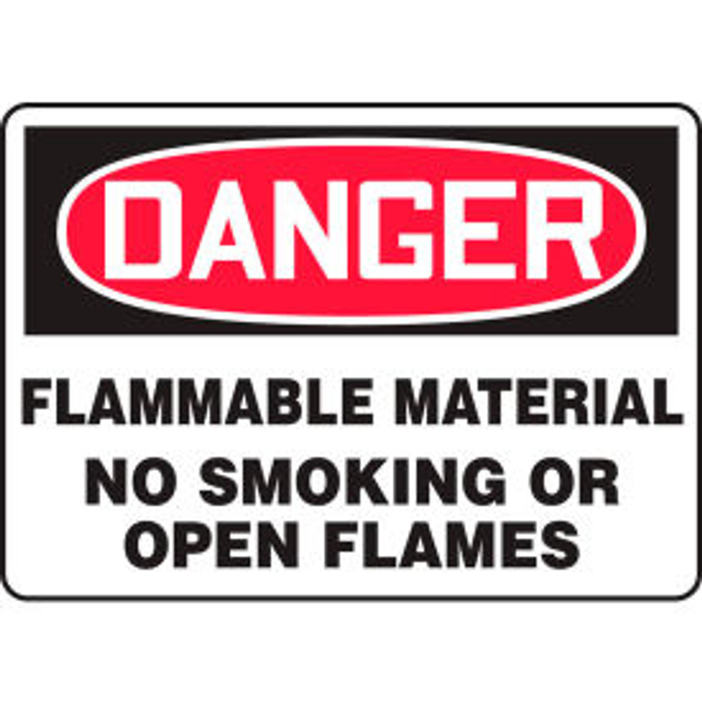 ACCUFORM MANUFACTURING Accuform MSMK251VA Danger Sign Flammable Material No Smoking Or Open Flames 10""W x 7""H Aluminum p/n MSMK251VA