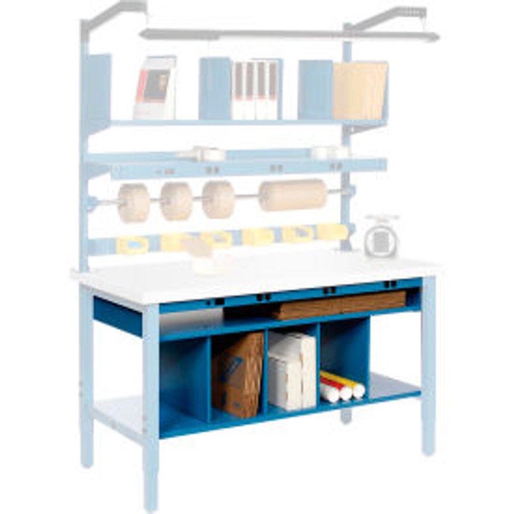 Global Industrial™ Steel Lower Shelf w/Dividers 60""W x 31""D Blue p/n 412436