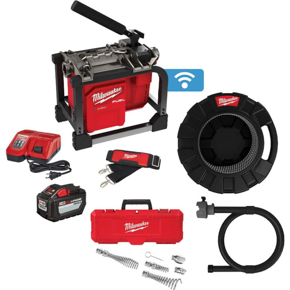 Milwaukee Tool 2818B-21 Electric & Gas Drain Cleaning Machines; Machine Type: Sectional Machine ; For Use With: Drain Cleaning ; For Minimum Pipe Size: 1.25in ; For Maximum Pipe Size: 2in ; Overall Length: 14.75in ; Overall Width: 9in