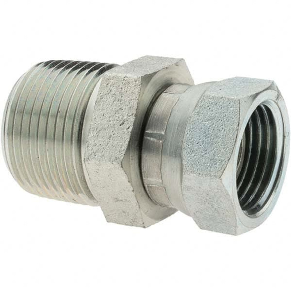 Value Collection BD-10353 Industrial Pipe Straight Swivel Adapter: 3/4-14 Female Thread, 1/2-14 Male Thread, NPTF x NPTM
