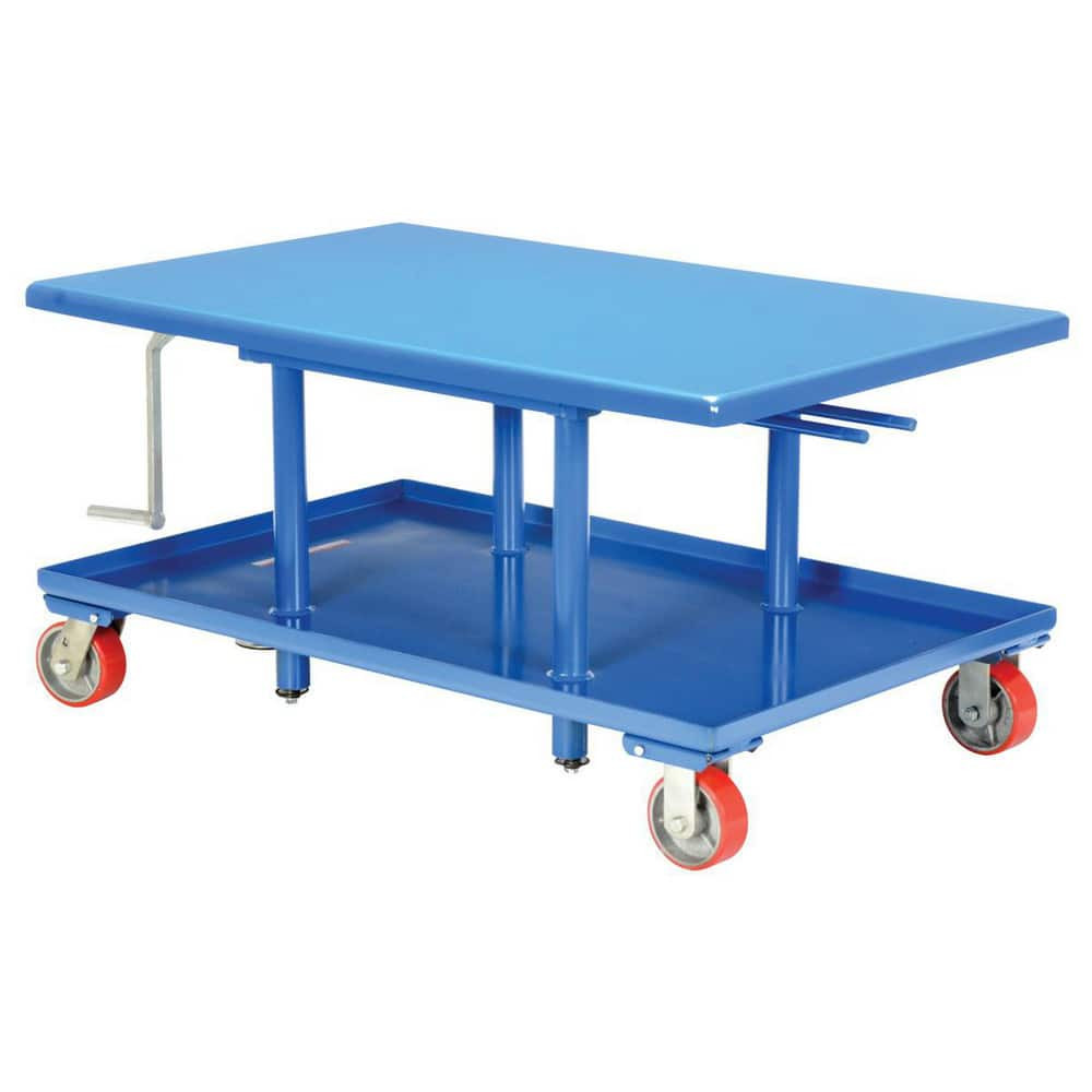 Vestil MT-3060-LP Mobile Hand Lift Table: 2,000 lb Capacity, 24 to 42.19" Lift Height, 30" Platform Width, 60" Platform Length