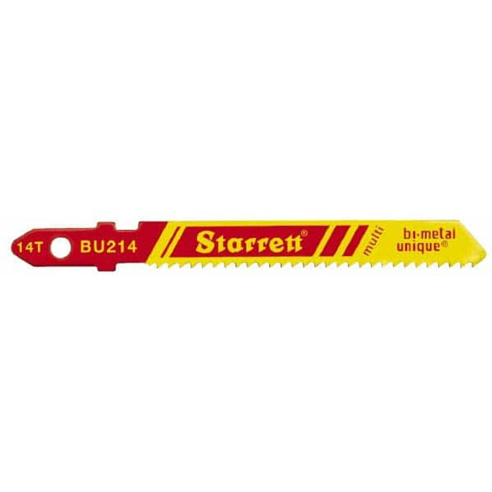 Starrett 68740 Jigsaw Blade: Bi-Metal, 14 TPI, 0.04" Blade Thickness, 5/16" Blade Width